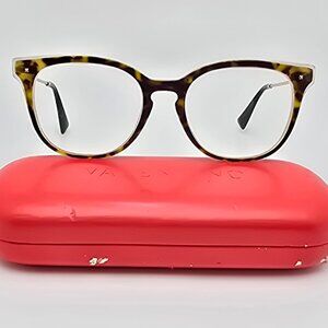 Valentino VA3006 5026 Top Havana on Crystal Eyeglasses Frame w/ Case Italy 51mm